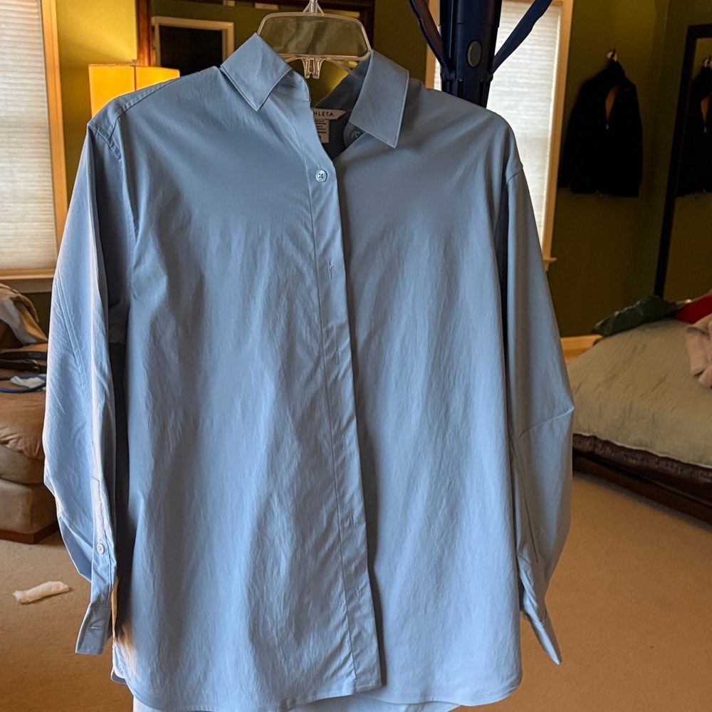 Woman’s  Blue oversized casual button shirt